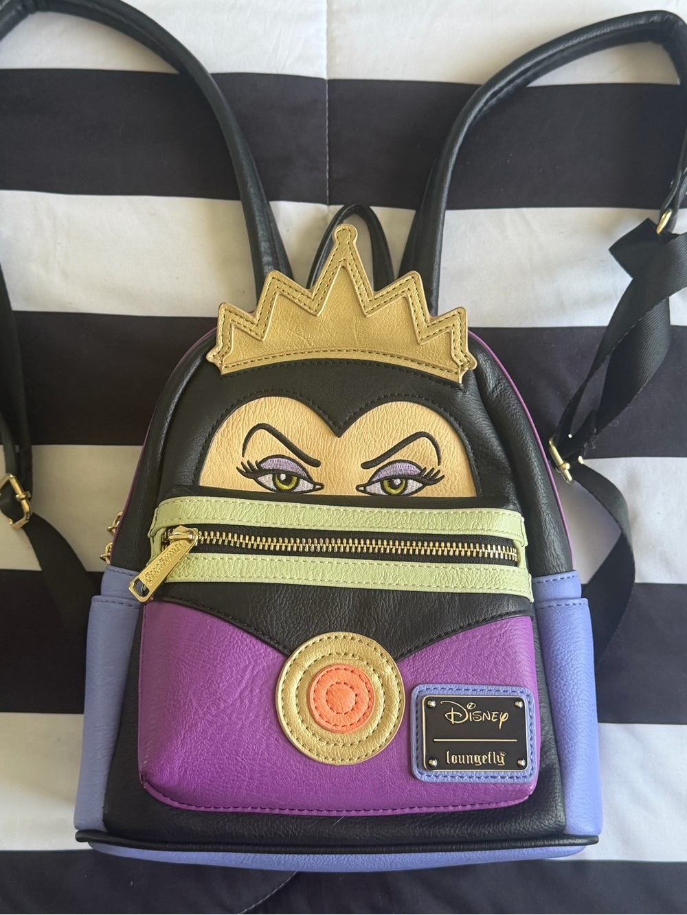 Loungefly x Disney Evil Queen Mini Backpack - Black, Purple & Gold